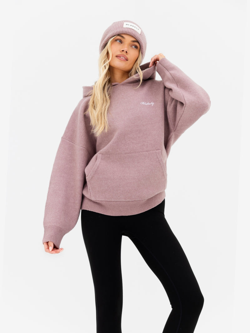 Oversized Knitted Hoodie - Altrosa