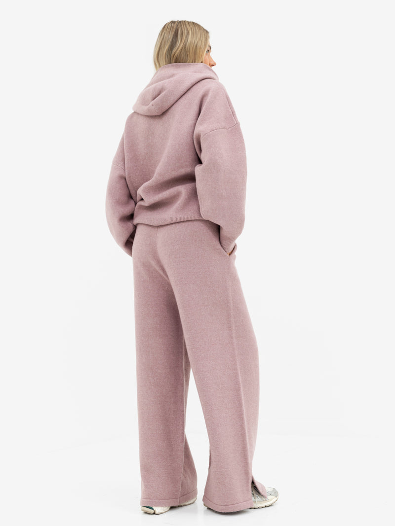 Oversized Knitted Hoodie - Altrosa