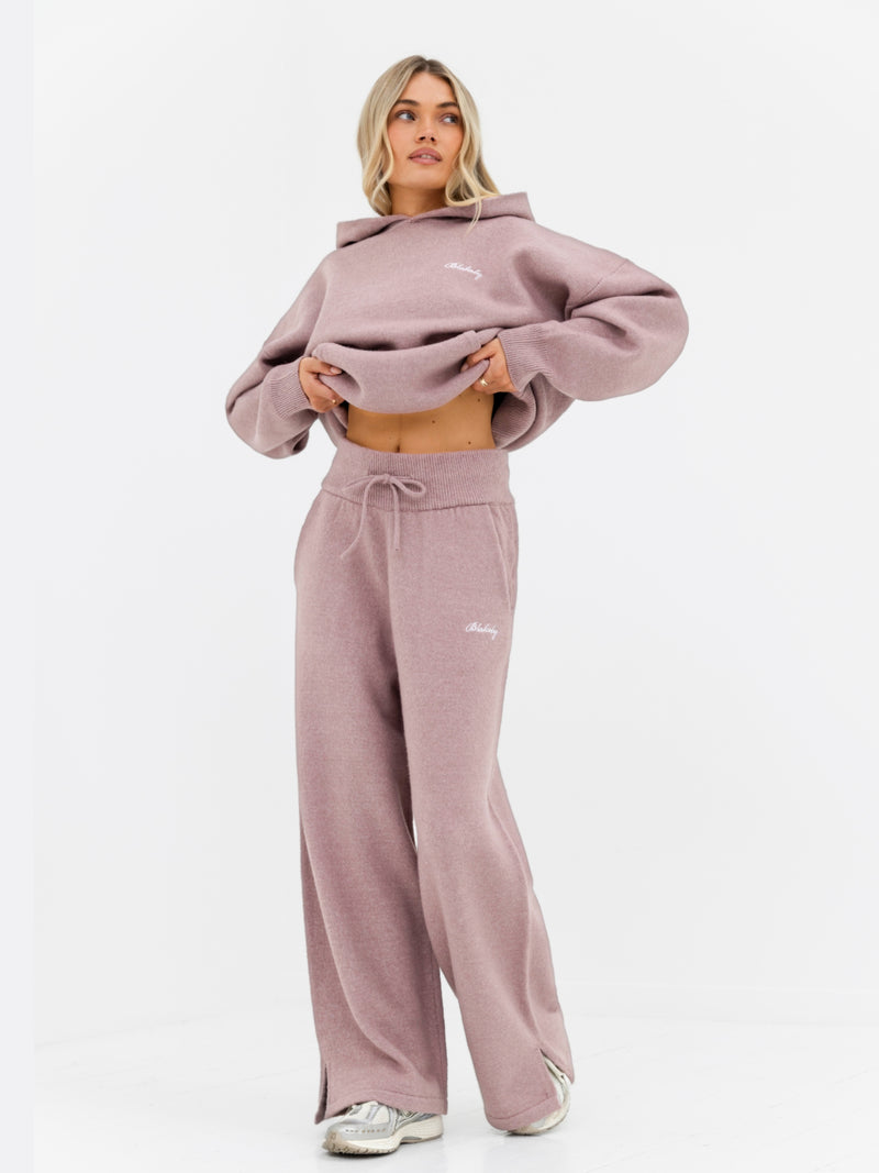 Oversized Knitted Hoodie - Altrosa