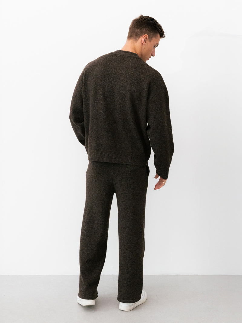 Alfie Relaxed Knitted Jumper - Dunkelbraun