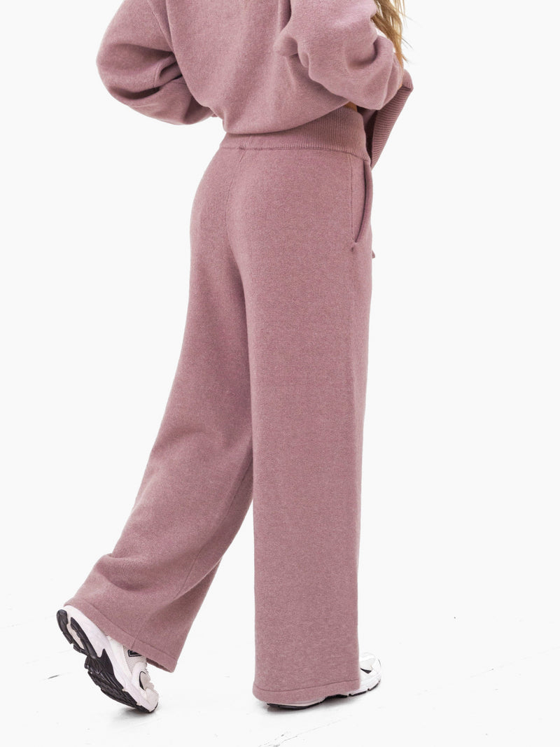 Mabel Knitted Wide Leg Sweatpants - Altrosa