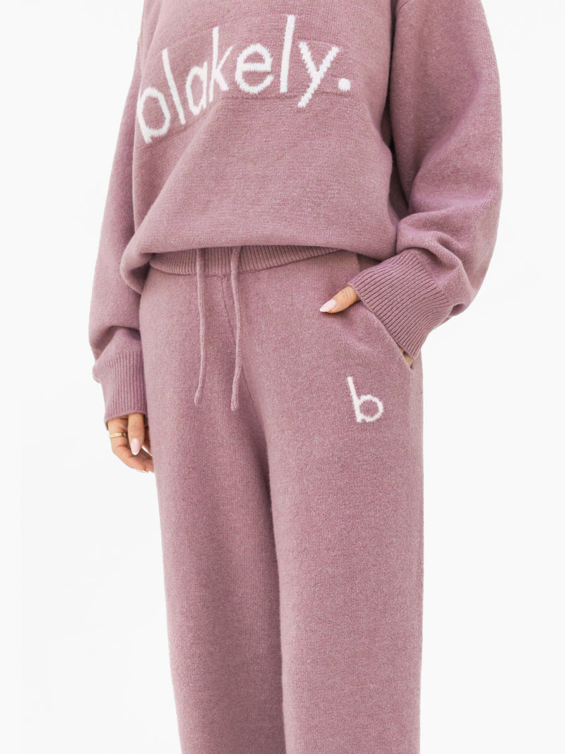 Mabel Knitted Wide Leg Sweatpants - Altrosa