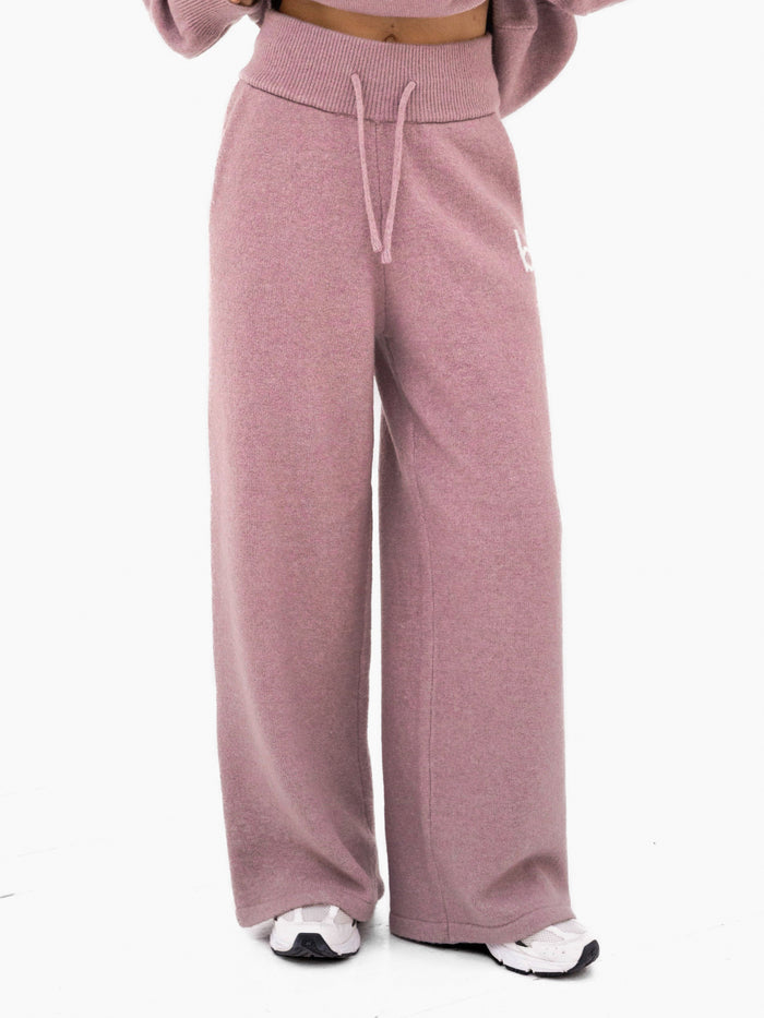 Mabel Knitted Wide Leg Sweatpants - Altrosa