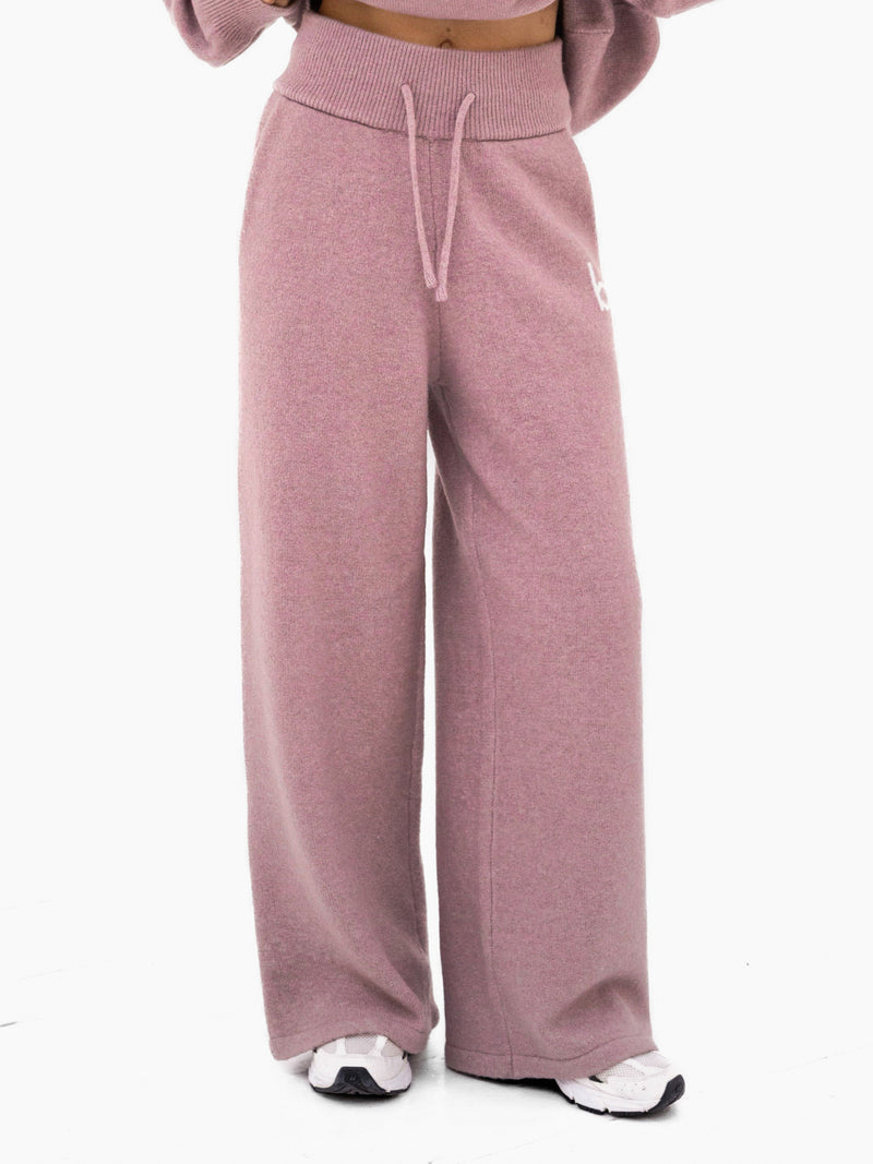 Mabel Knitted Wide Leg Sweatpants - Altrosa
