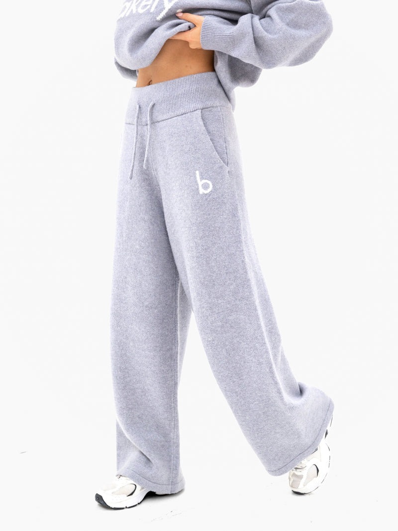 Mabel Knitted Wide Leg Sweatpants - Pale Lilac