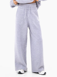 Mabel Knitted Wide Leg Sweatpants - Blasses Flieder