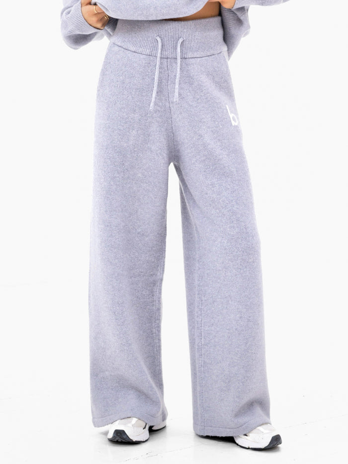 Mabel Knitted Wide Leg Sweatpants - Blasses Flieder
