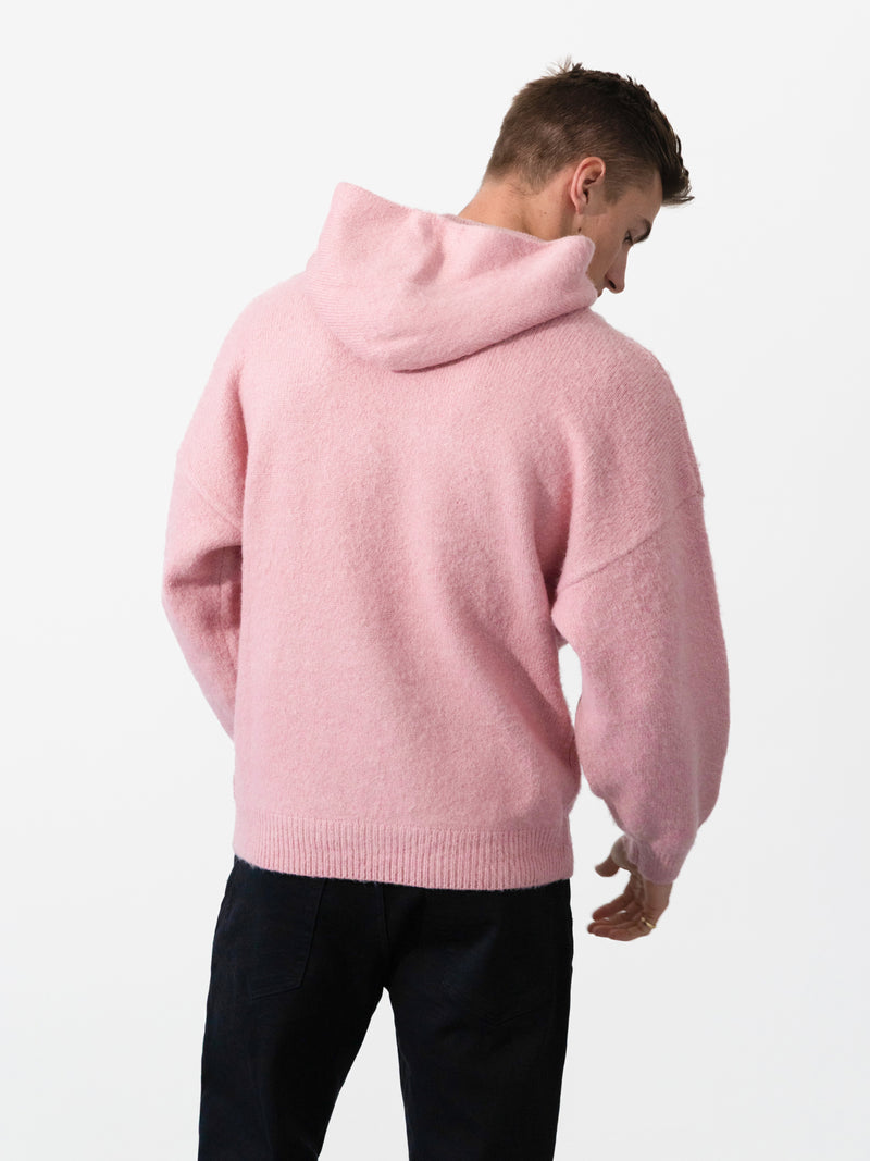 Mason Relaxed Knitted Hoodie - Rosa
