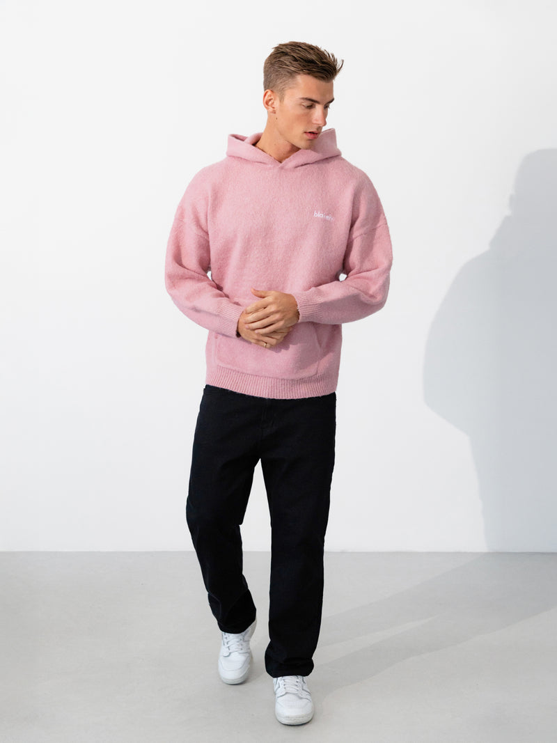 Mason Relaxed Knitted Hoodie - Rosa