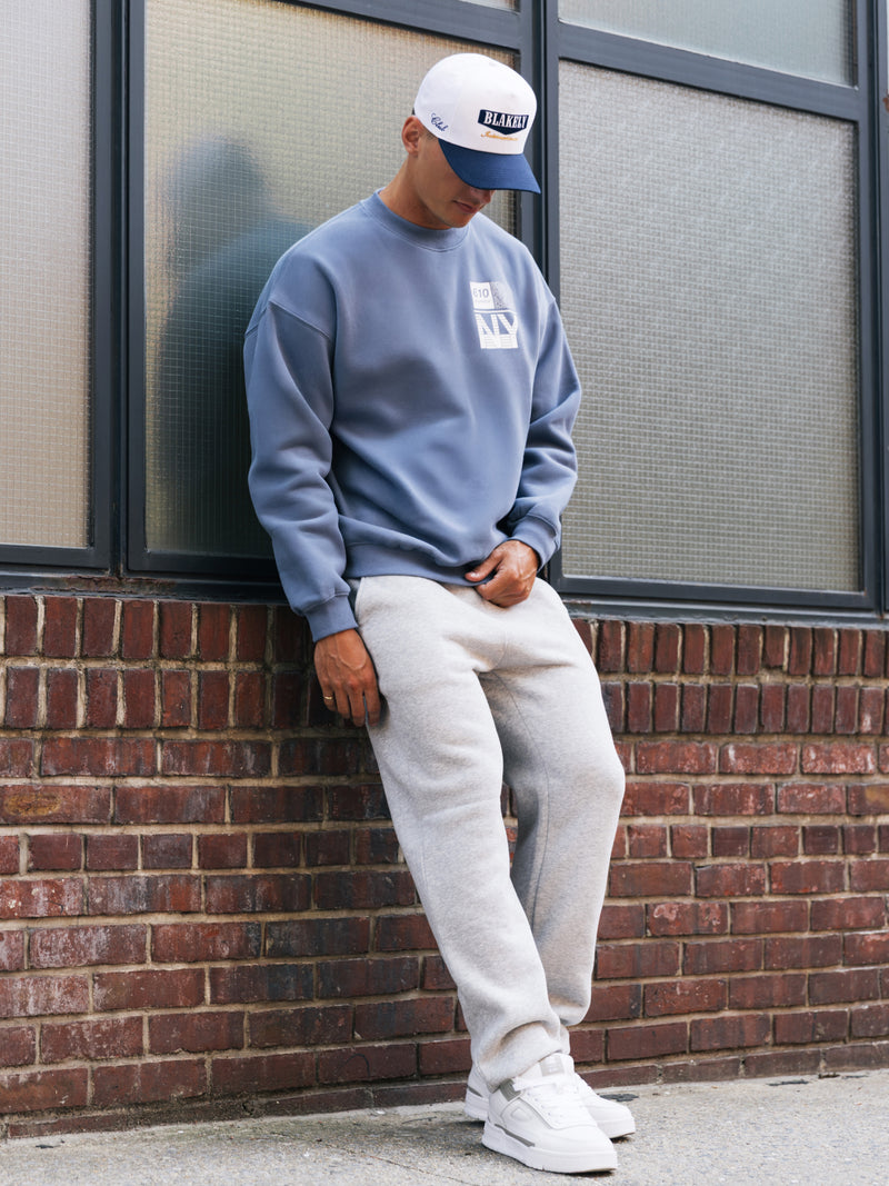 Brooklyn 610 Relaxed Jumper - Mid Blue