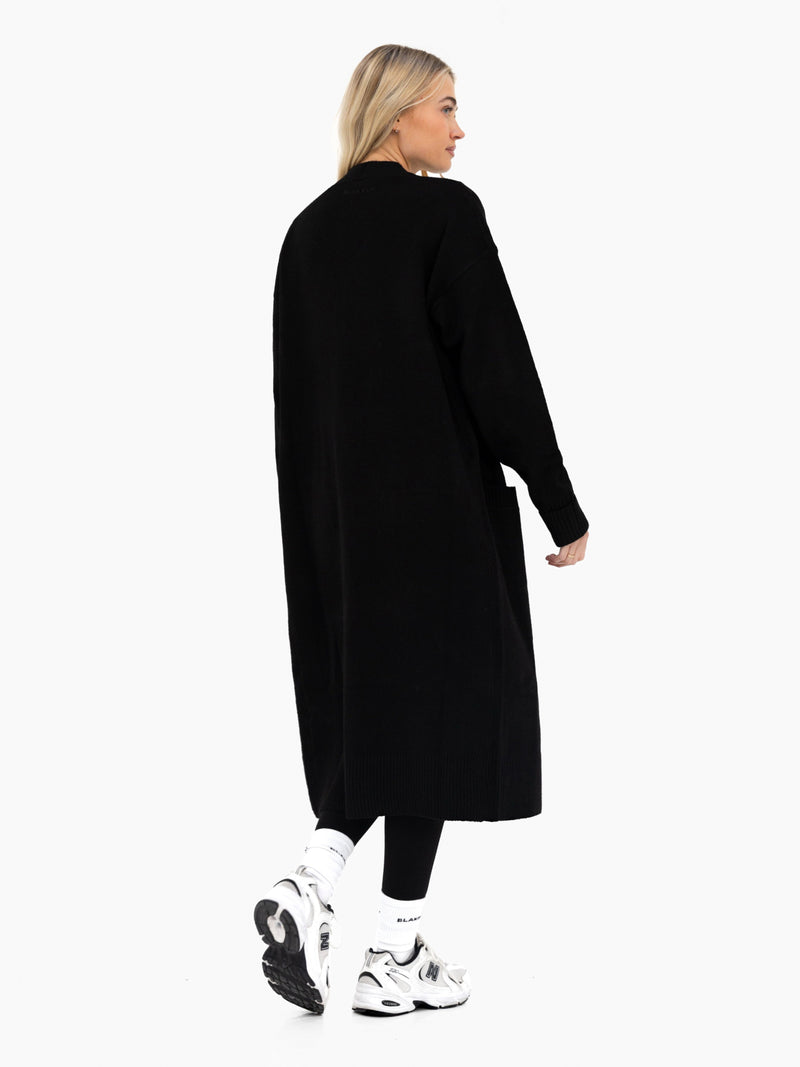 Mabel Longline Cardigan - Schwarz