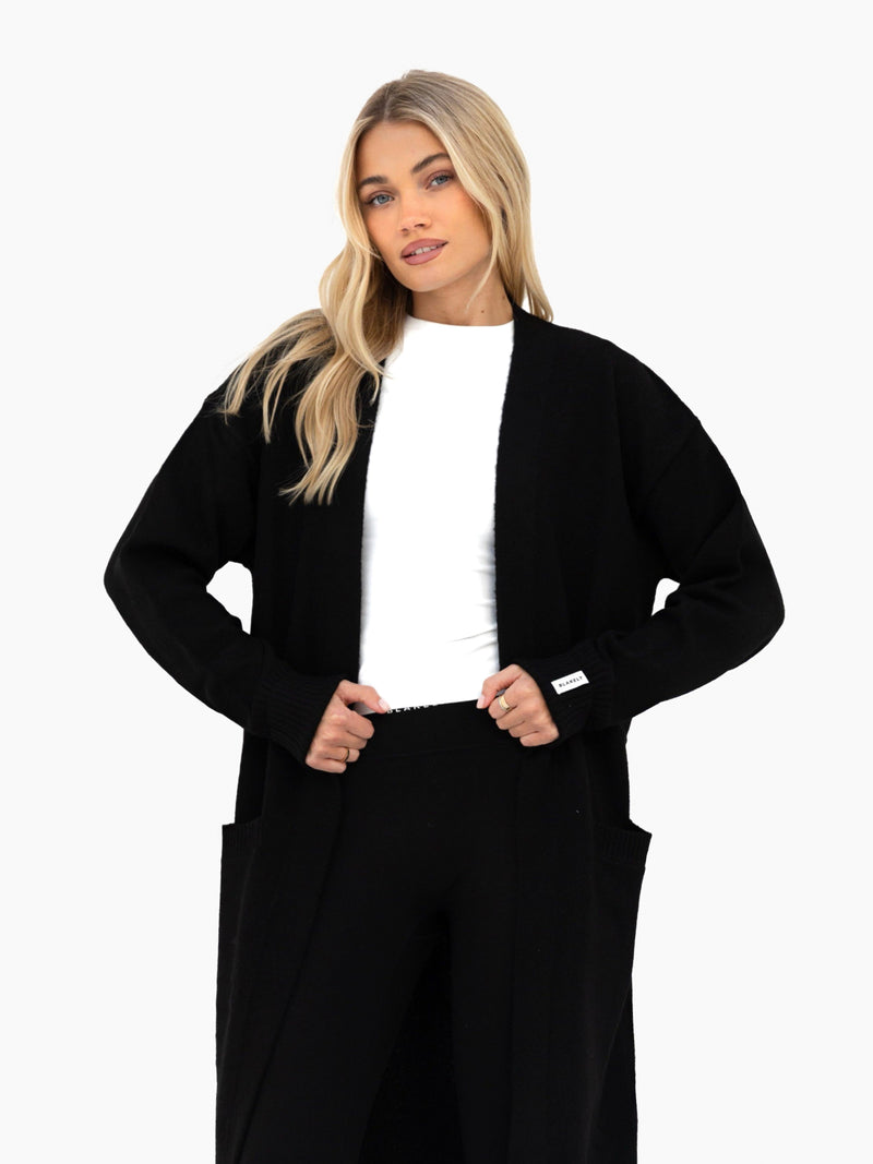 Mabel Longline Cardigan - Schwarz
