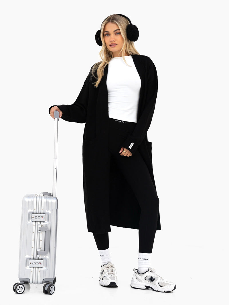 Mabel Longline Cardigan - Schwarz