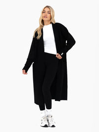 Mabel Longline Cardigan - Schwarz