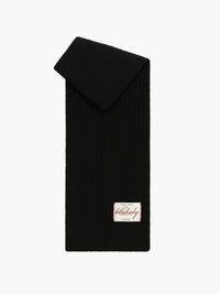 Script Label Knit Scarf - Black