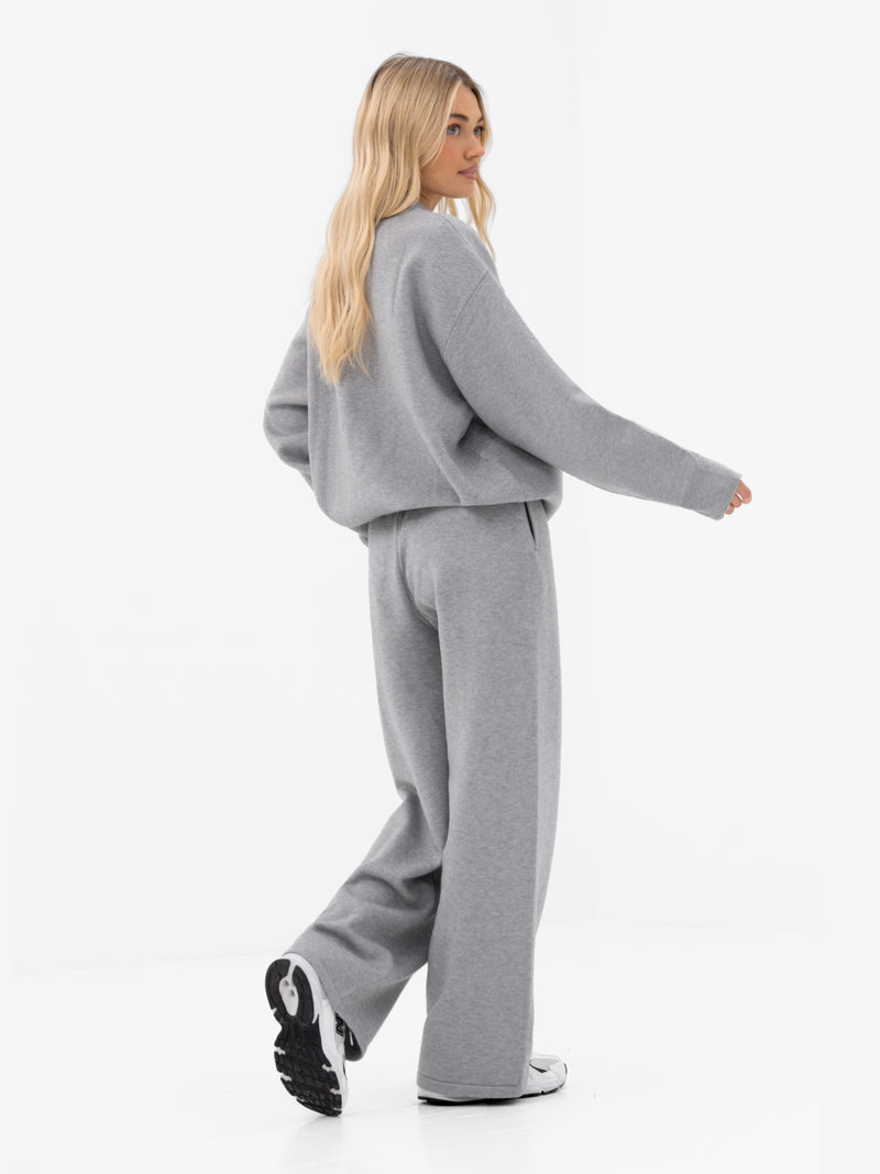 Varsity Oversized Knitted Jumper - Grau