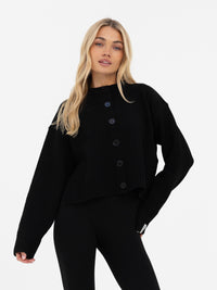 Mabel Button Up Cardigan - Schwarz