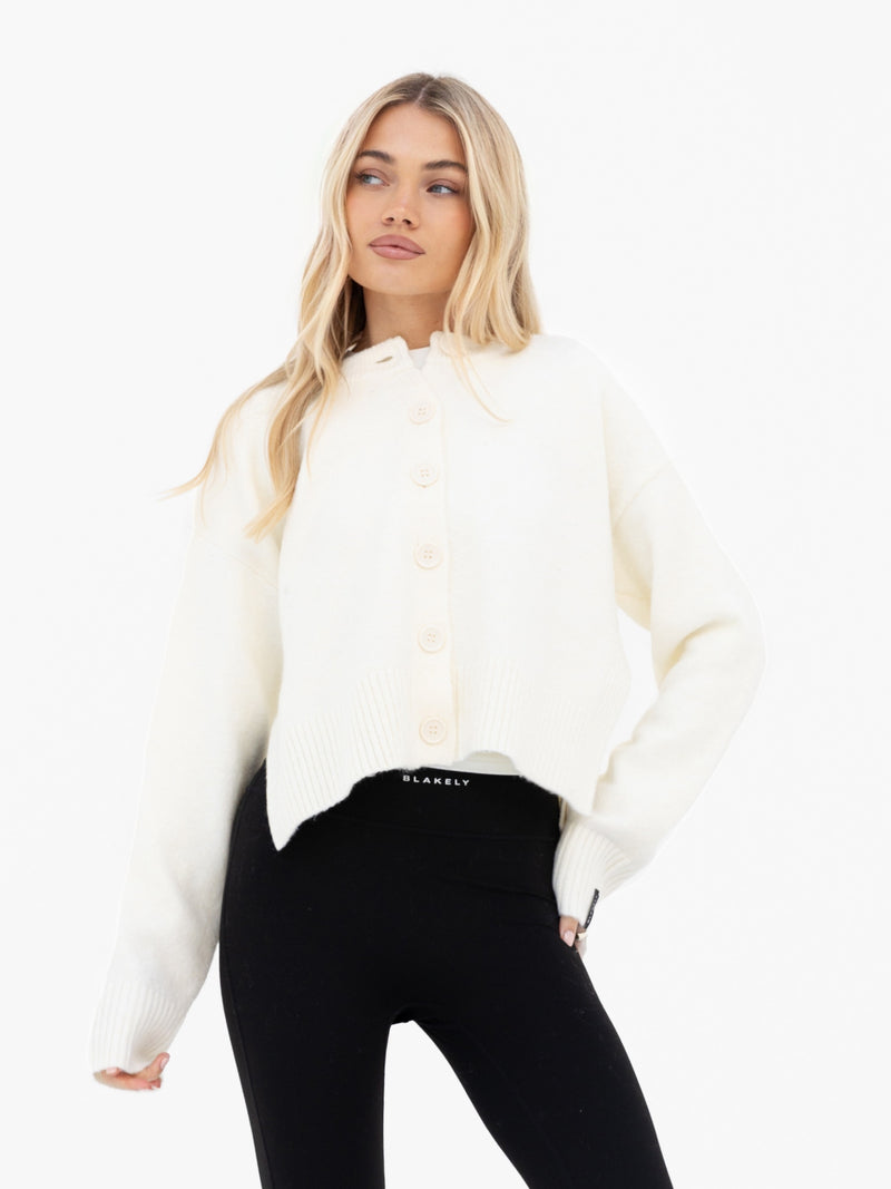 Mabel Button Up Cardigan - Creme
