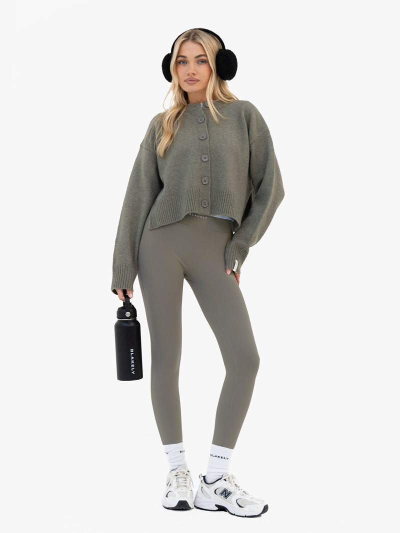 Mabel Button Up Cardigan - Safarigrün