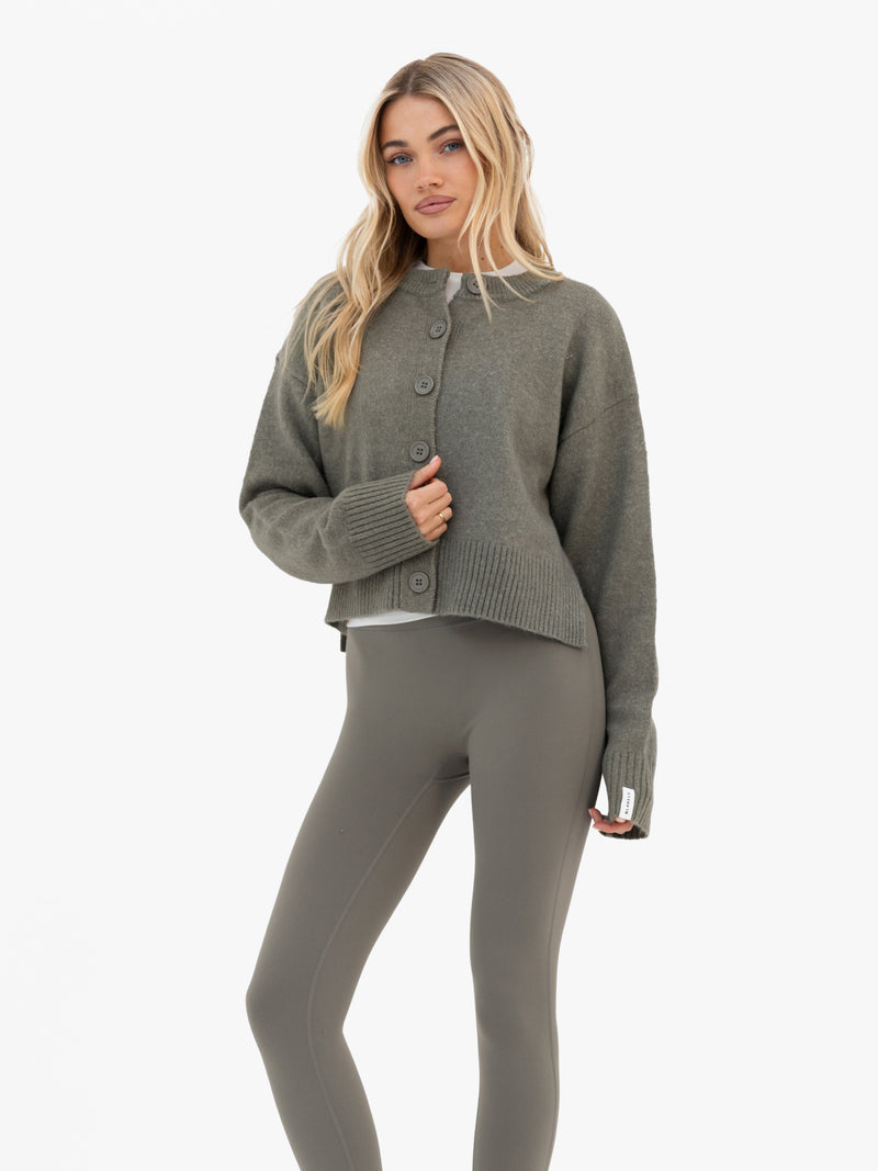 Mabel Button Up Cardigan - Safarigrün