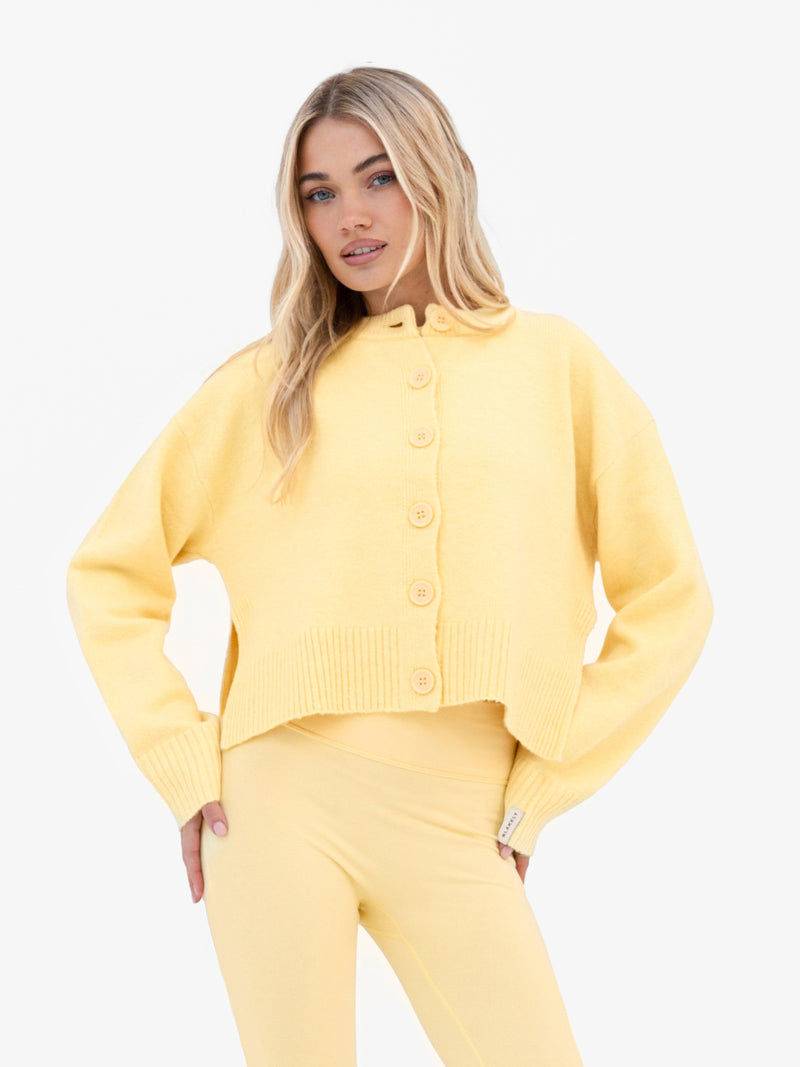 Mabel Button Up Cardigan - Buttergelb