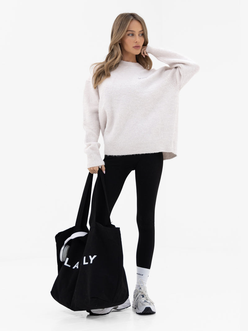 Marley Oversized Knitted Jumper - Mergelweiß