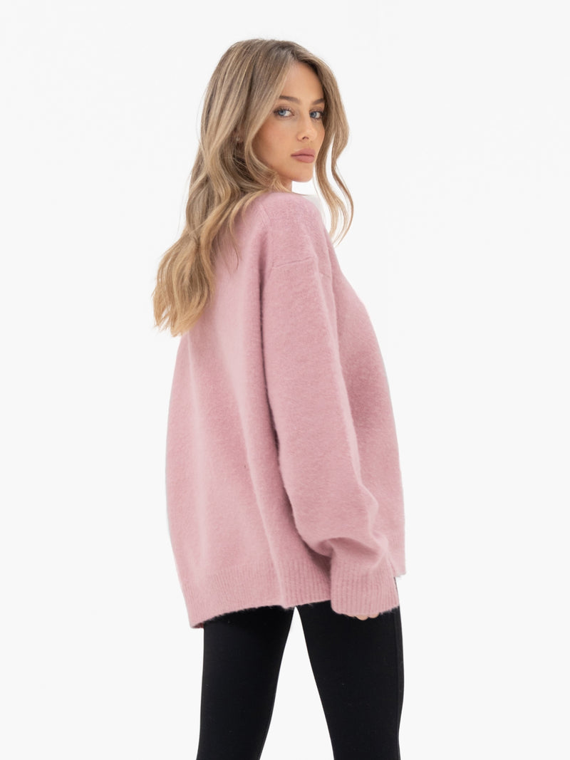 Marley Oversized Knitted Jumper - Zartrosa