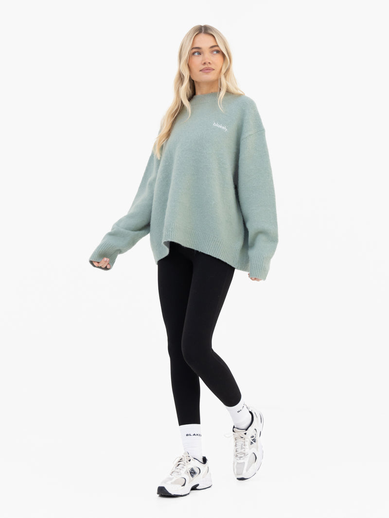 Marley Oversized Knitted Jumper - Weicher Salbei