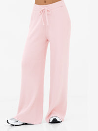 Zoey Ribbed Wide Leg Trousers - Babyrosa