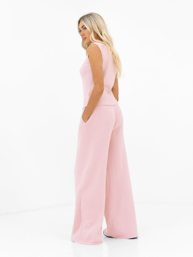 Zoey Ribbed Button Up Top - Babyrosa