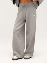 Layla Knitted Wide Leg Sweatpants - Grise