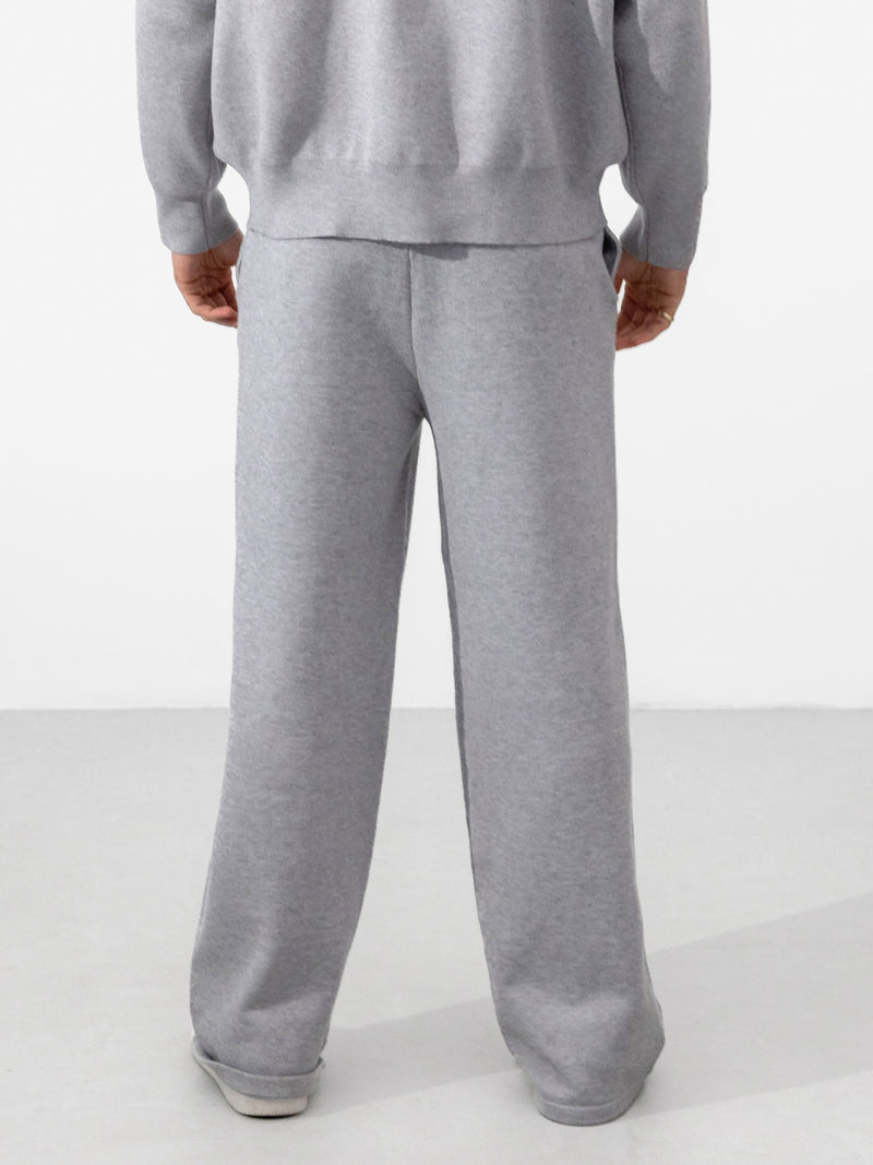 Varsity Knitted Relaxed Sweatpants - Grey