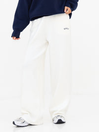 Varsity Knitted Wide Leg Sweatpants - Hellgrau
