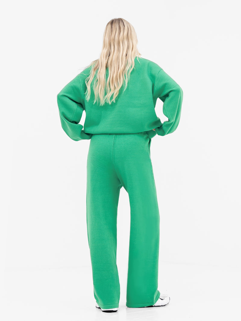 Varsity Oversized Knitted Jumper - Hellgrün