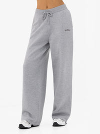 Varsity Knitted Wide Leg Sweatpants - Grau