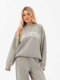 Varsity Oversized Knitted Jumper - Grün