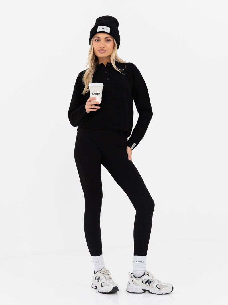 Mabel Knitted Polo - Schwarz