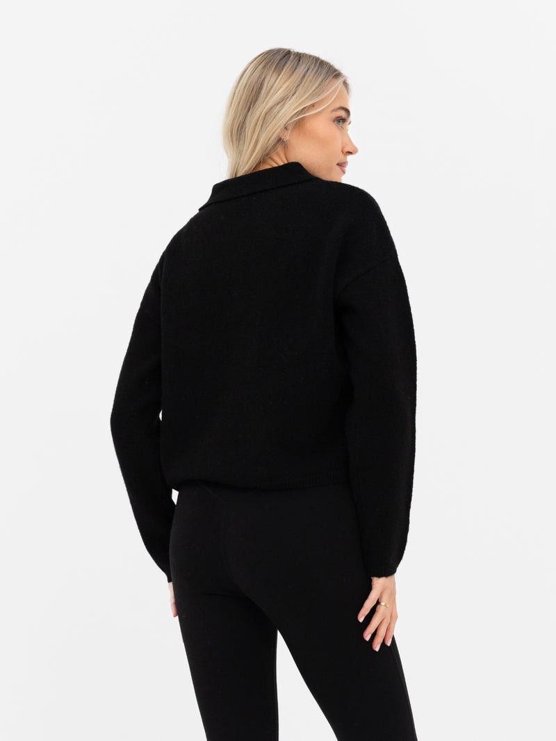 Mabel Knitted Polo - Schwarz