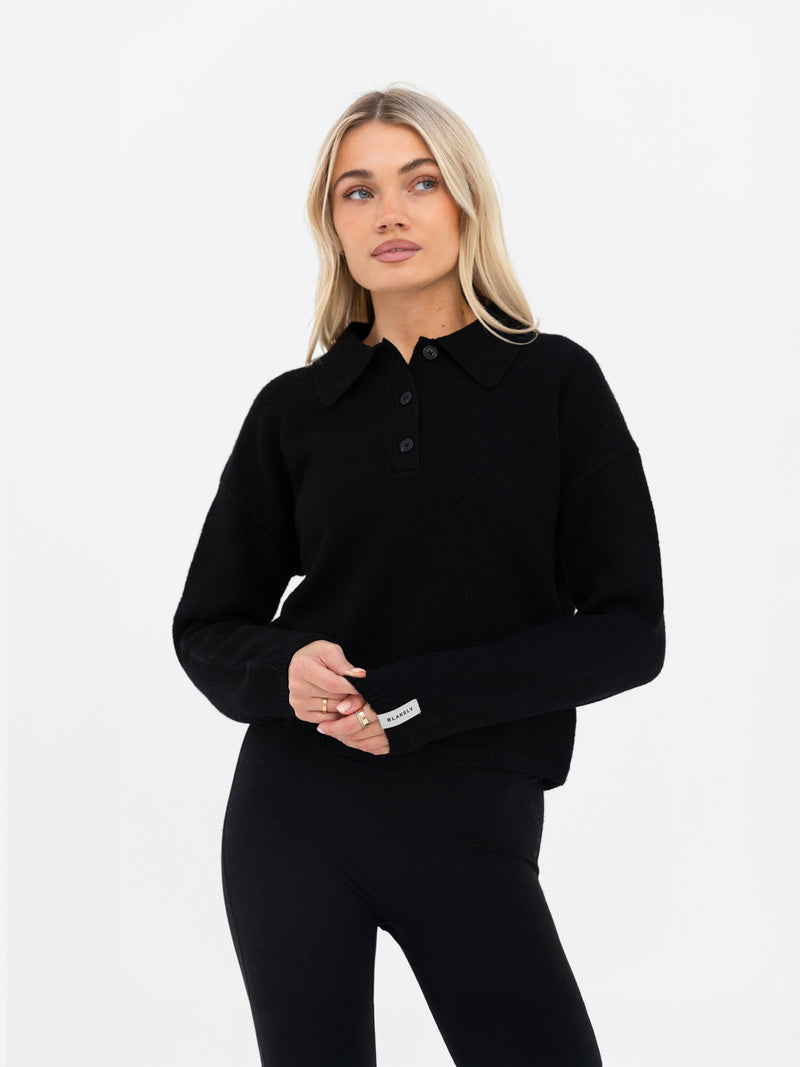 Mabel Knitted Polo - Schwarz