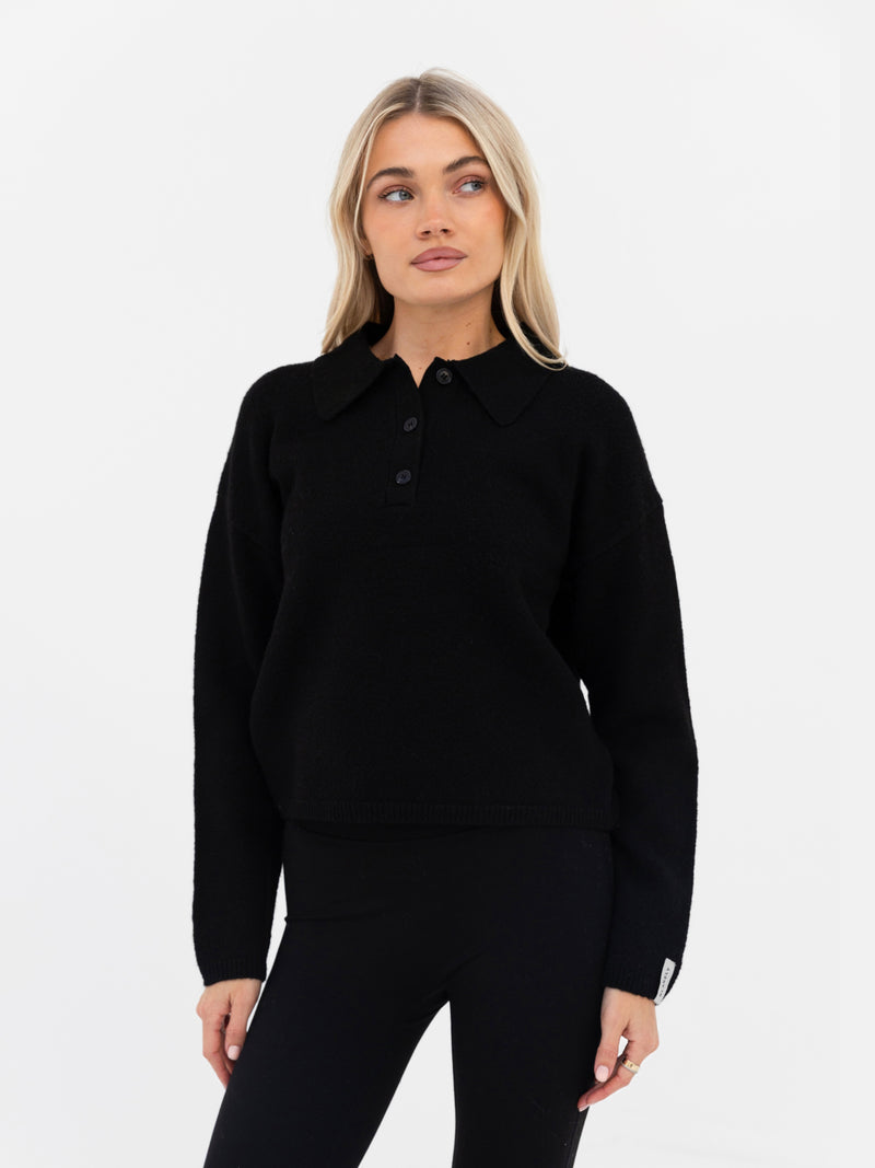 Mabel Knitted Polo - Schwarz