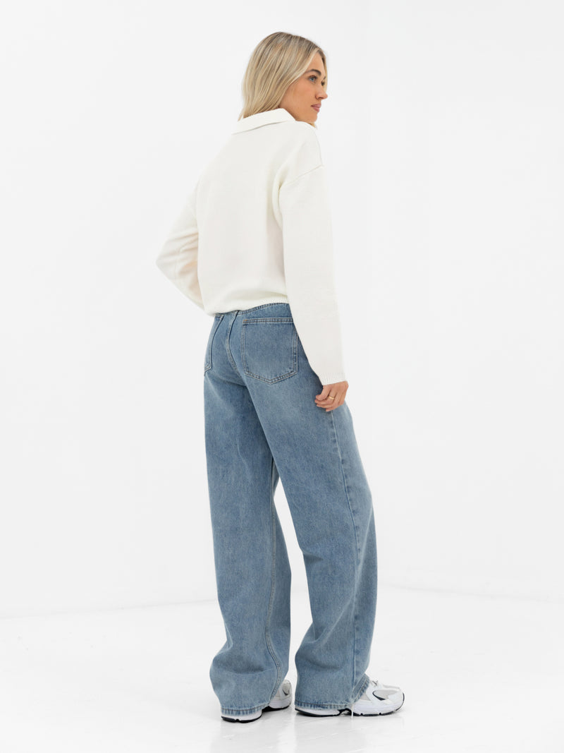 Mabel Knitted Polo - Creme