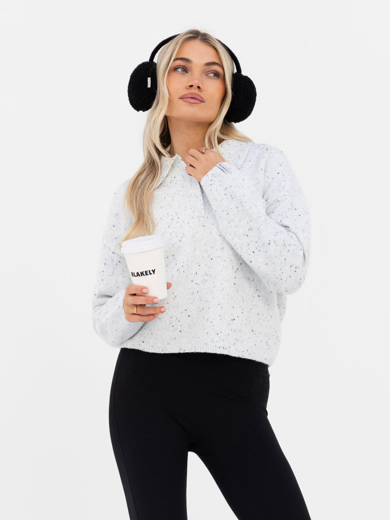 Mabel Knitted Polo - Mergelweiß