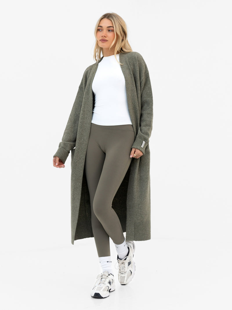 Mabel Longline Cardigan - Safarigrün