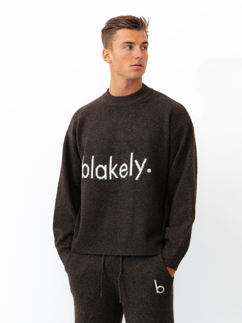 Alfie Relaxed Knitted Jumper - Dunkelbraun