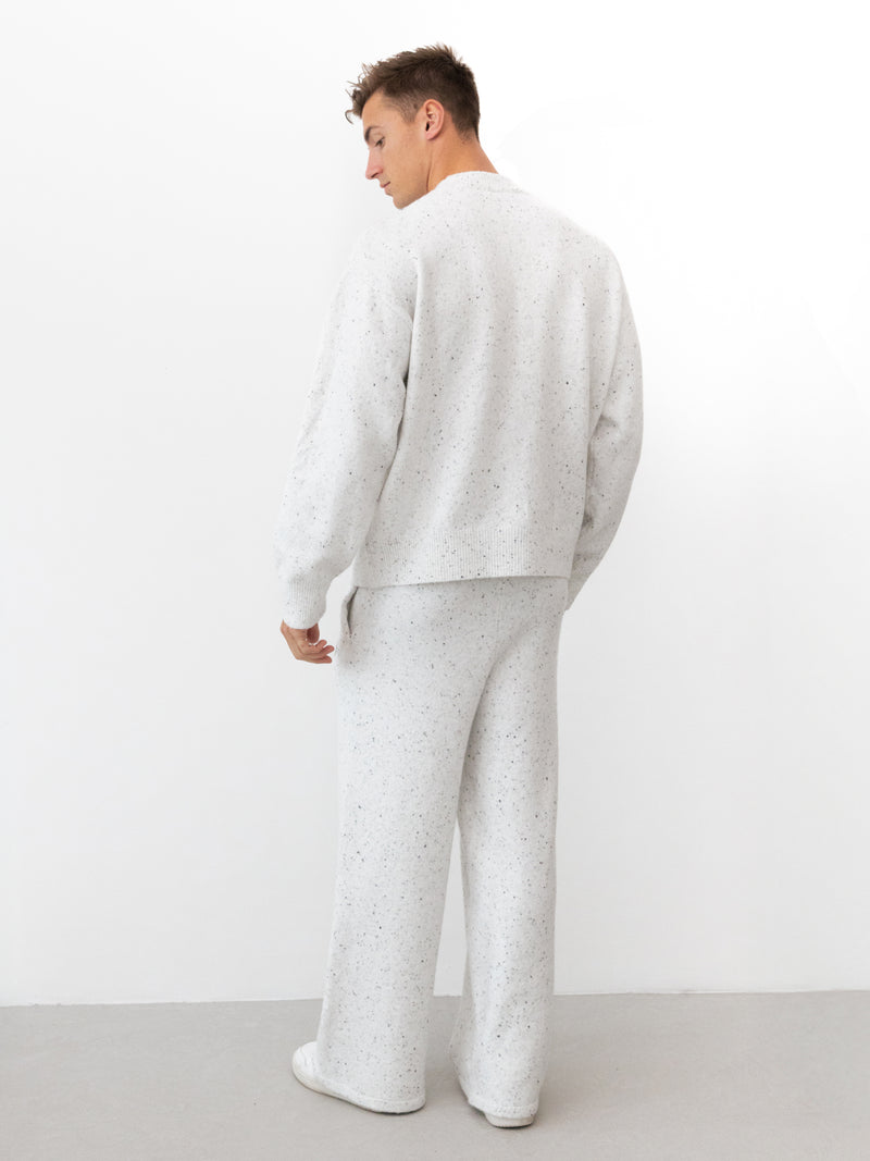 Alfie Relaxed Knitted Jumper - Light Grey