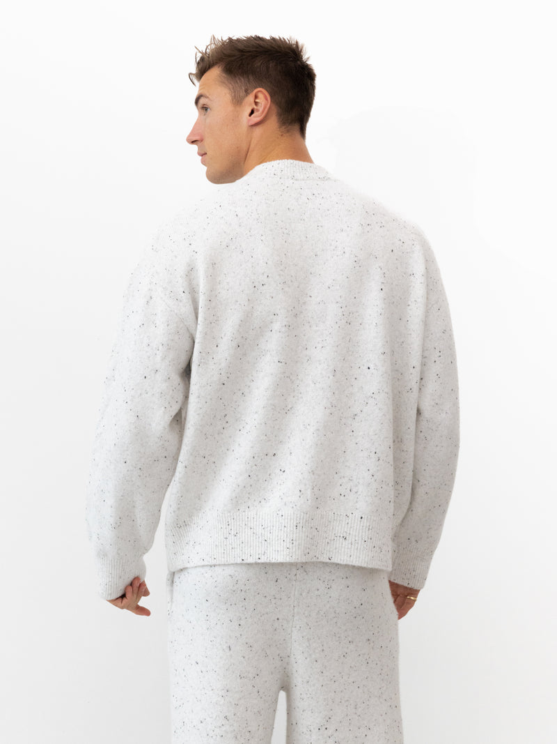 Alfie Relaxed Knitted Jumper - Light Grey