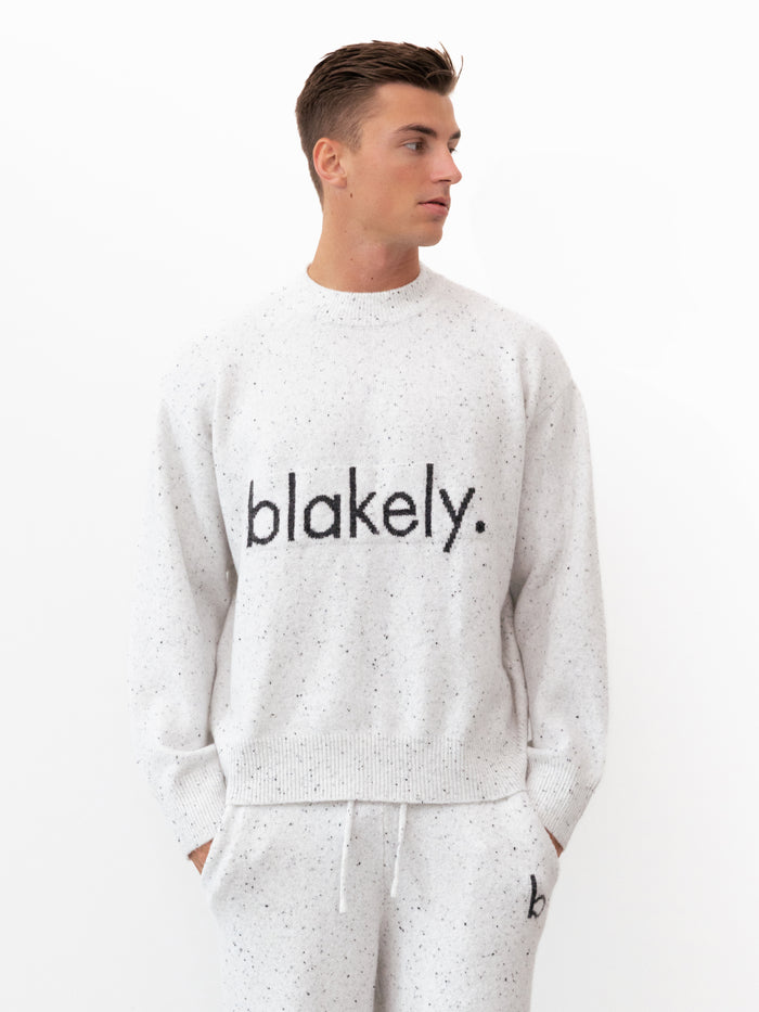 Alfie Relaxed Knitted Jumper - Hellgrau