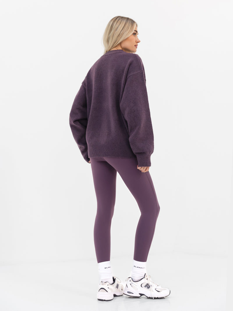 Mabel Oversized Knitted Jumper - Plum