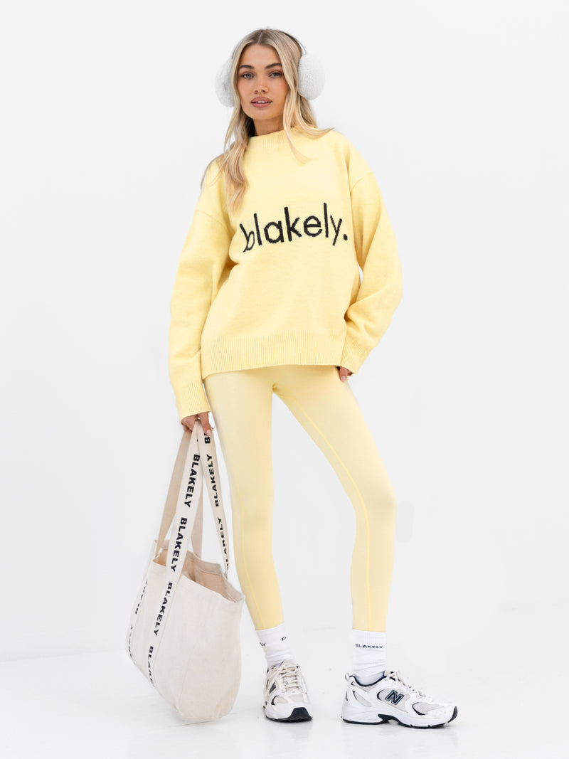 Mabel Oversized Knitted Jumper - Buttergelb