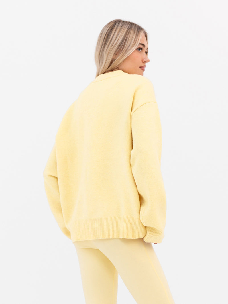 Mabel Oversized Knitted Jumper - Buttergelb
